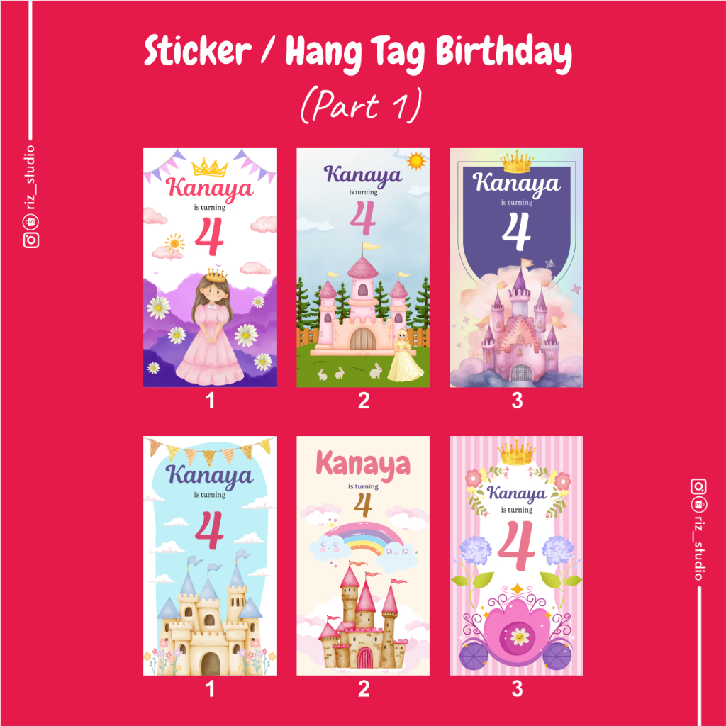 

CUSTOM HANGTAG / STICKER ULANG TAHUN ANAK