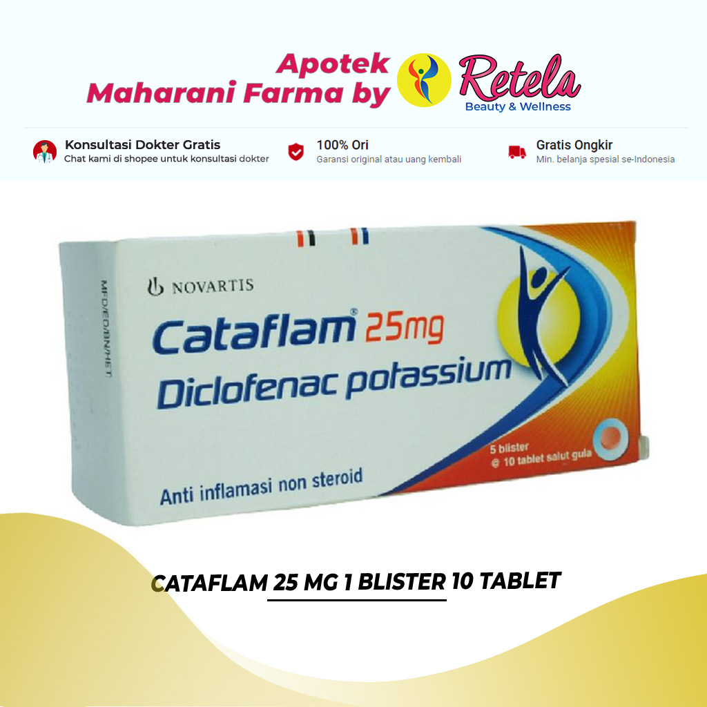 Cataflam 25 Mg 1 Blister 10 Tablet / Pereda Nyeri / Sakit Kepala / Sakit Gigi