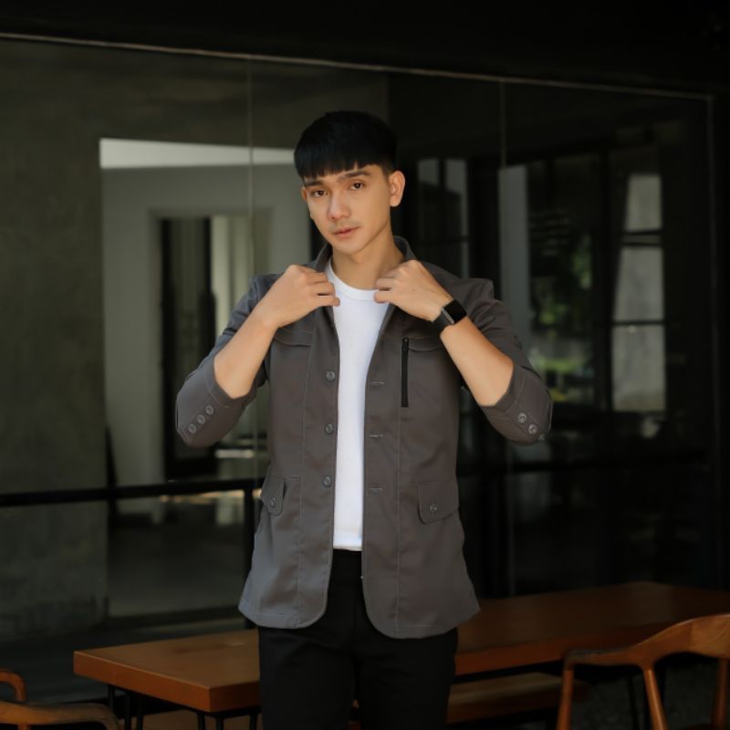 Kemeja jaz/blezer pria model korean matt premium tuil street original progress man