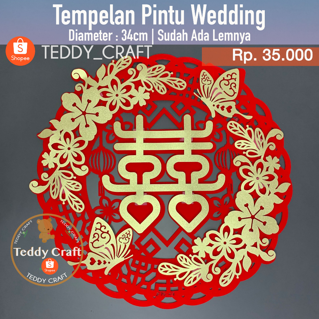 

Chinese Wedding ShuangXi - Sticker Pintu Nikah - Tempelan Pintu Banckdrop Sangjit - Teapai - Teddy Craft