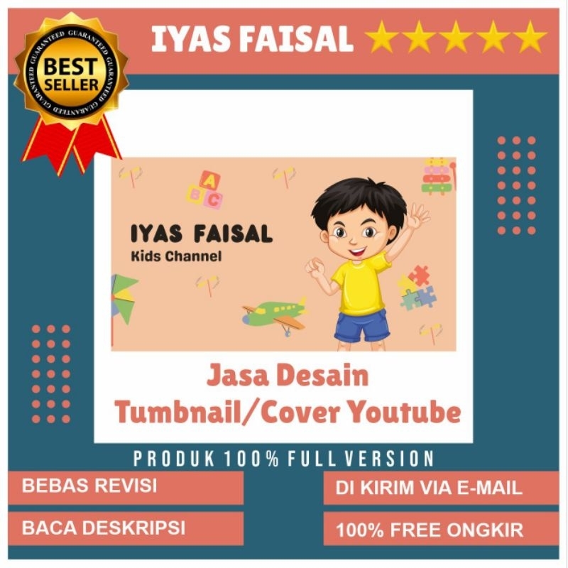 Jasa Desain Thumbnail banner logo Youtube
