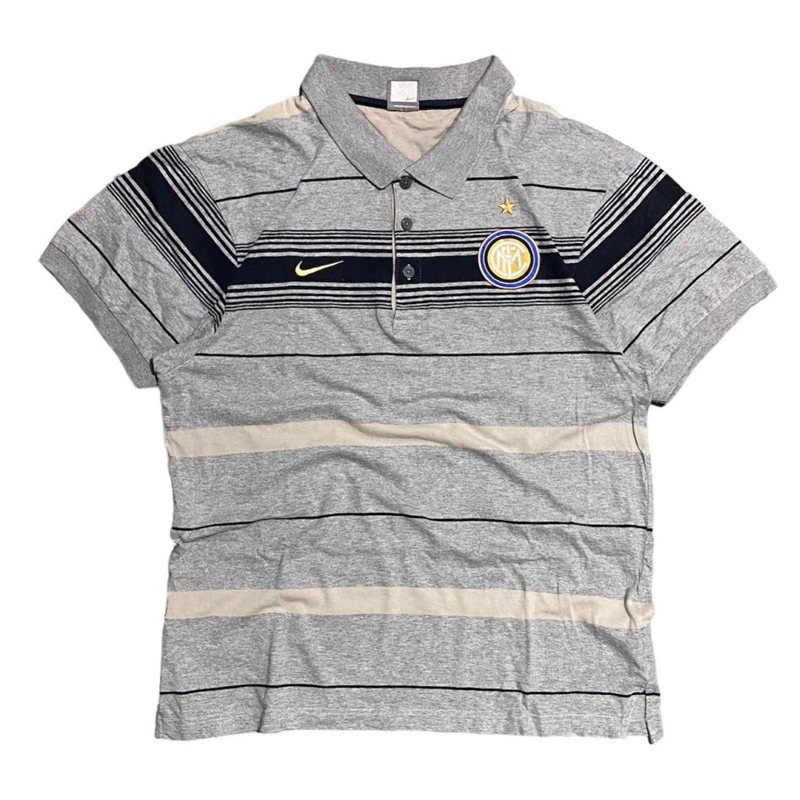 Kaos kerah polo poloshirt Bola Nike Vintage Inter Milan 2009
