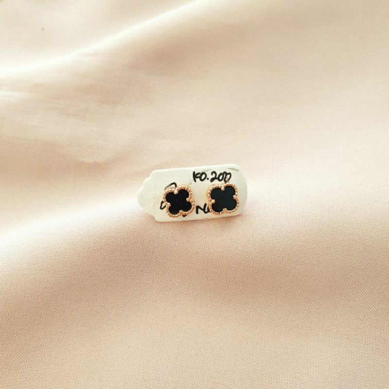 [NEW] Anting tusuk giwang hitam emas asli kadar 375 8K