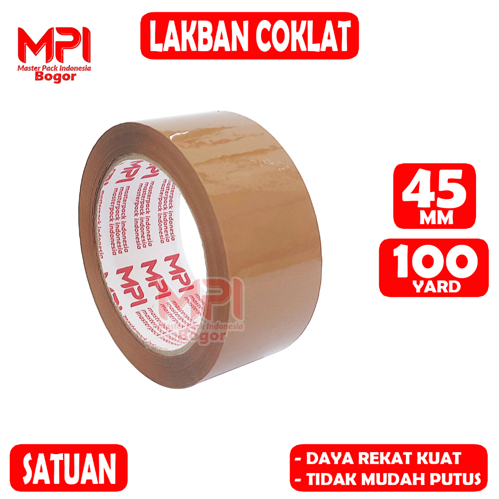 

Lakban Coklat MPI 45 mm x 100 yard / Lakban Packing - Master Pack Indonesia