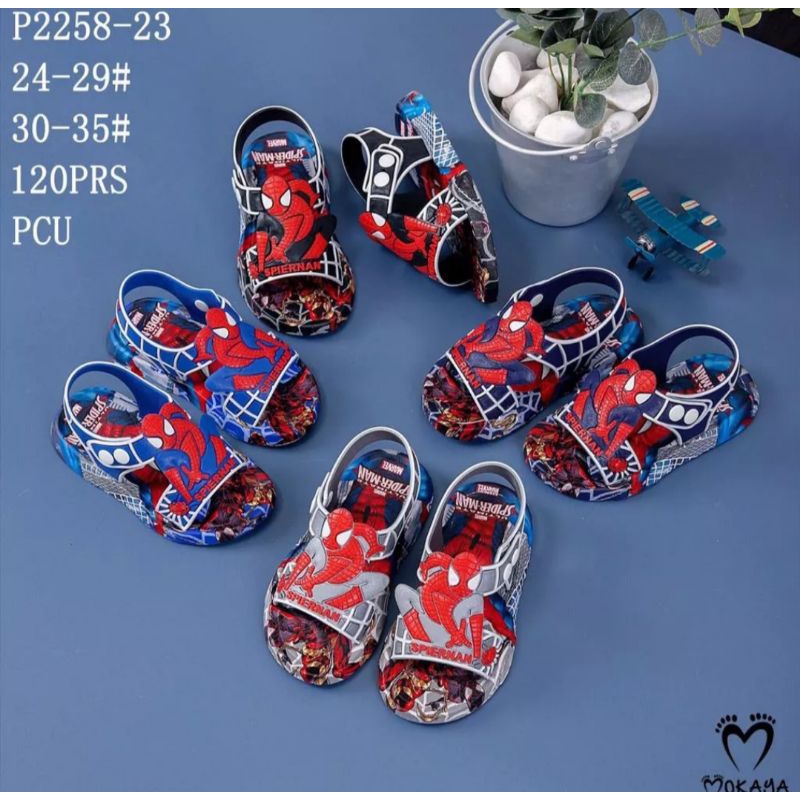 sendal slop let gunung jelly anak cowo spiderman trandy