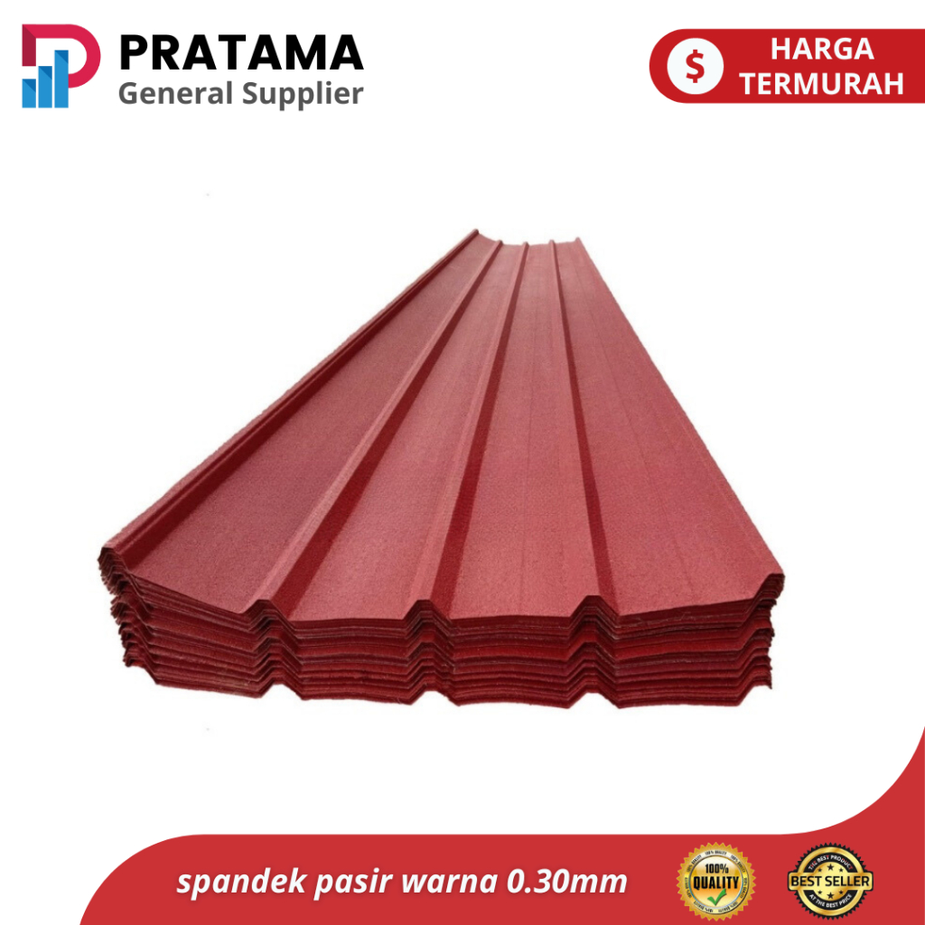 genteng Spandek pasir atap warna merah / tebal 0.30 mm 3meter | surabaya