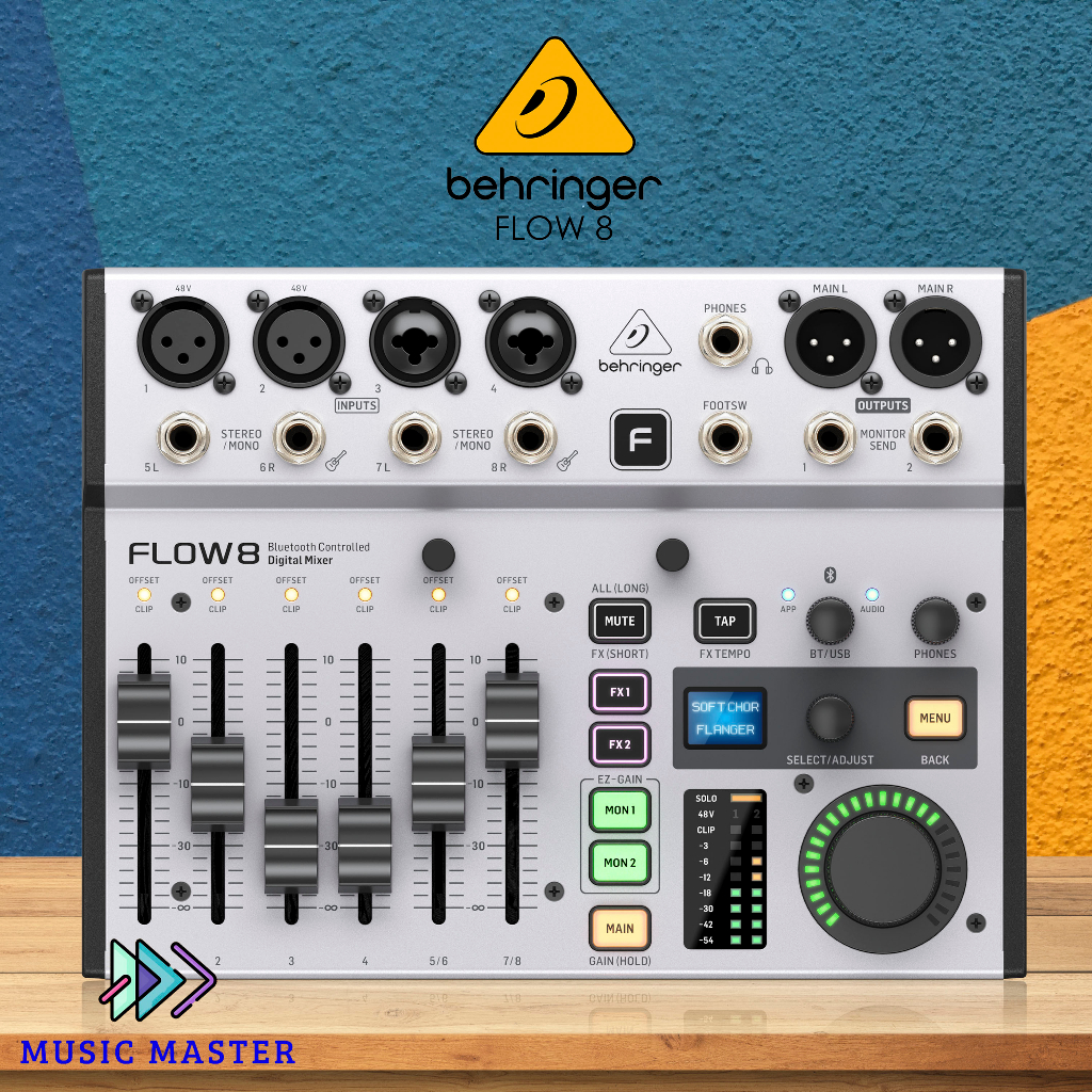 Behringer Flow8 Flow 8 8-Input Digital Mixer and USB Audio Interface with Bluetooth