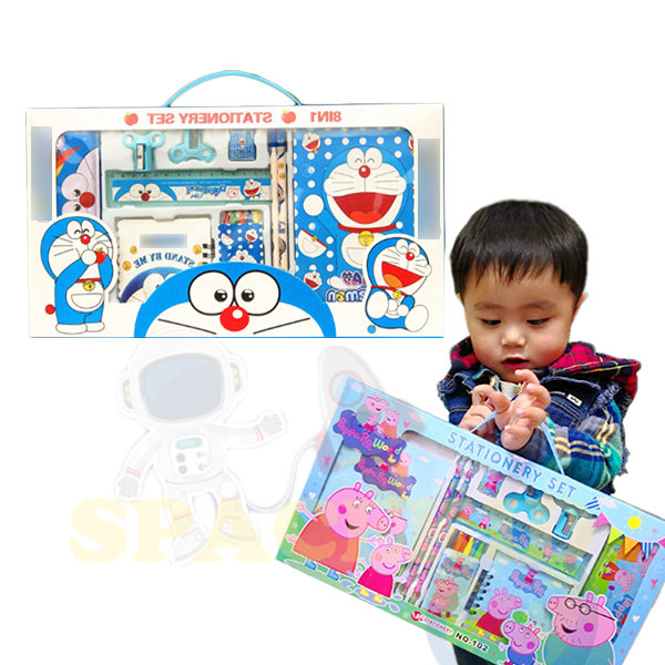 

[1KG 5PCS] Spacekidjk Paket Alat Tulis 14 in 1 / Stationery Set / Study Set Anak Karakter / Set Alat Tulis Box Anak