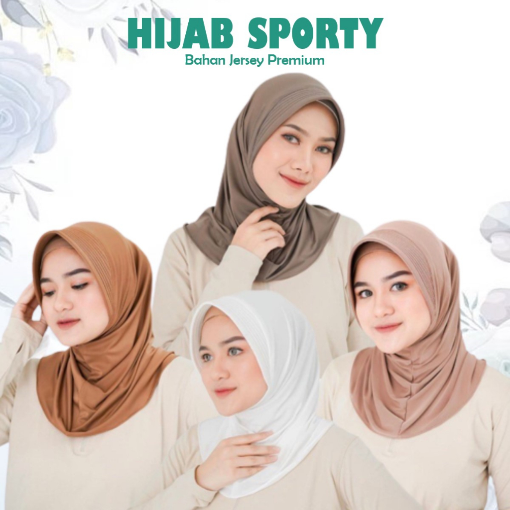 𝗙𝗘𝗬𝗭𝗔 - Hijab Sport Jersey Jilbab Instan Sport Jilbab Volley Jersey Premium