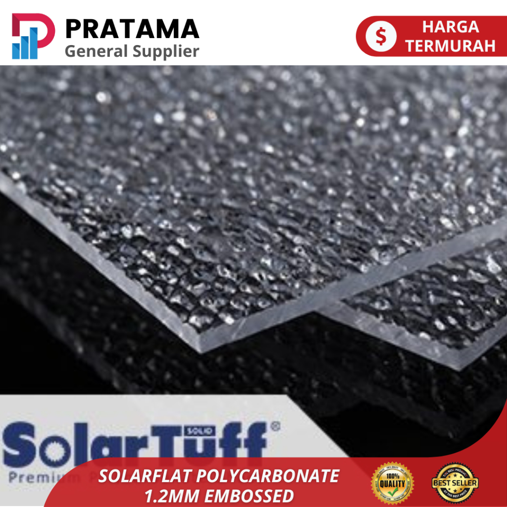 SOLARFLAT/solartuff solid  atap polycarbonate 3mm pola embossed (timbul) | surabaya