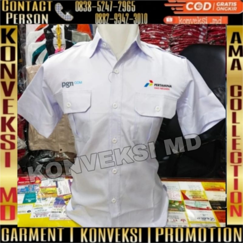 kemeja pdh Pertamina PGN/seragam pdh Pertamina PGN full bordir/kemeja pdh Pertamina PGN full bordir