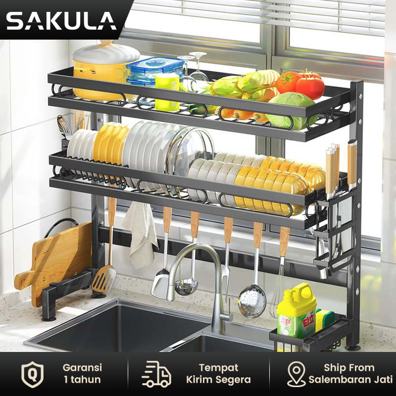 SAKULA -  Rak Piring Penyimpanan Stainless Steel