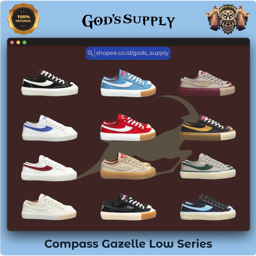 [ORIGINAL] Compass Gazelle Low Wafer Green / Wafer Maroon / Choco Ice / Caramel / Black White / Crea