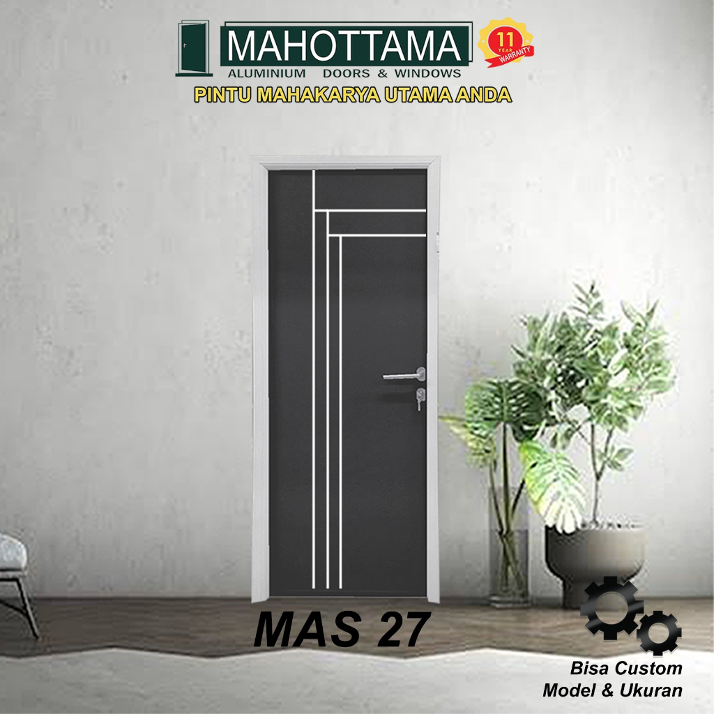 MAHOTTAMA - Pintu Rumah Kamar Tidur / Gudang / Kamar Mandi Aluminium 80 x 200cm Rumah 1 Set Kusen Ku