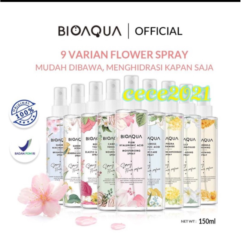 BIOAQUA FACE MIST SPRAY FLOWERS SEMPROT WAJAH