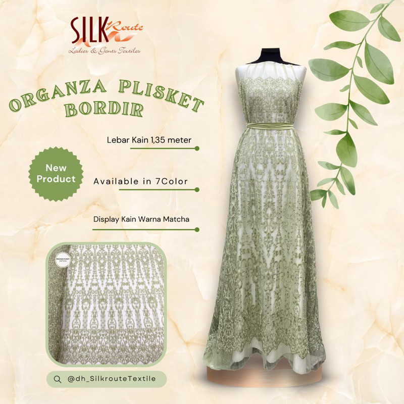 Organza Plisket bordir Meteran