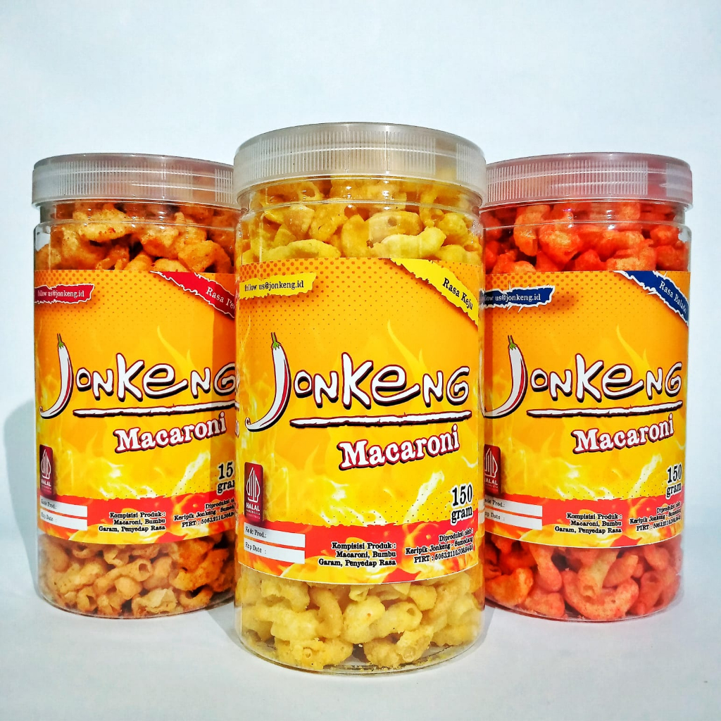 

Keripik Jonkeng Makaroni Toples. Cemilan Makanan Ringan 150gr