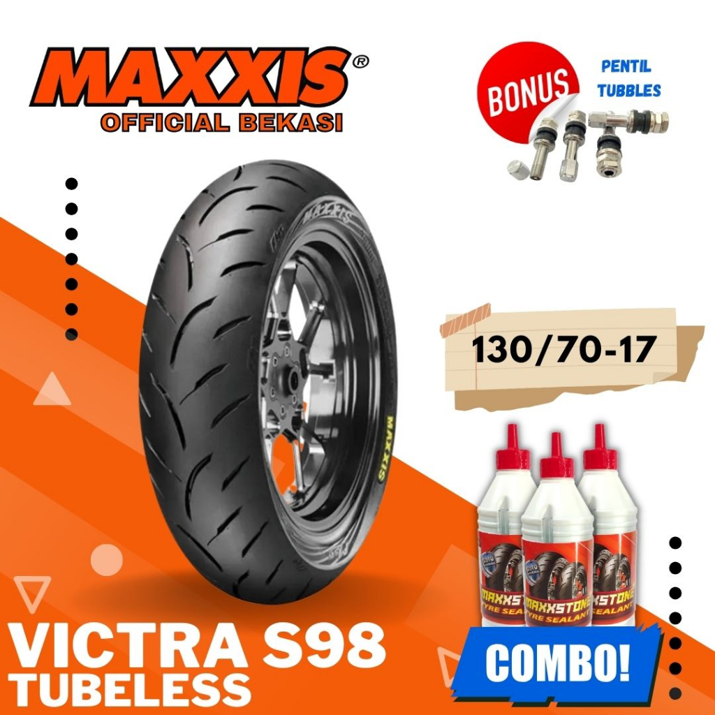 MAXXIS VICTRA RING 17 130 / 70 - 17 / BAN MAXXIS 130/70-17 / 130-70-17 BAN TUBELESS BAN LUAR / BAN MOTOR RING 17