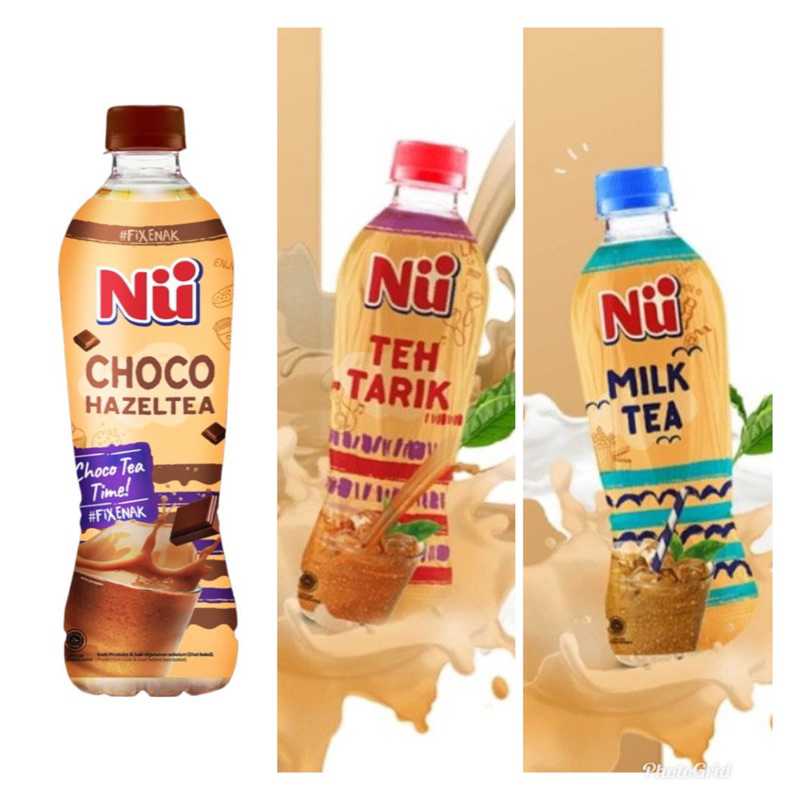 

nu milk tea nu teh tarik nu choco hazeltea 1 dus 330 ml x 24 botol /1 karton/1 dus