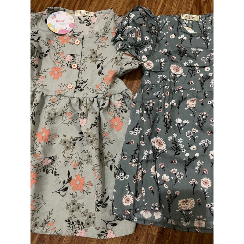 Dress Lengan Pendek Balon Baju Lebaran Anak