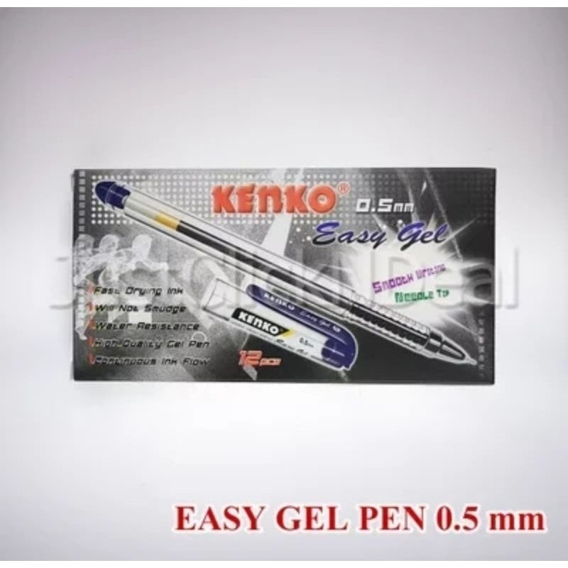 

Kenko Easy Gel Pen 0.5 mm Hitam Smooth Writing Pena Pulpen Lancip