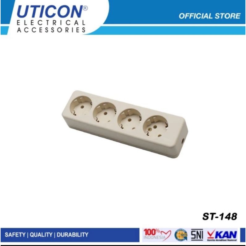 UTICON STOP KONTAK 4 LUBANG / UTICON ST 148 / STOP KONTAK BAGUS 4 LUBANG