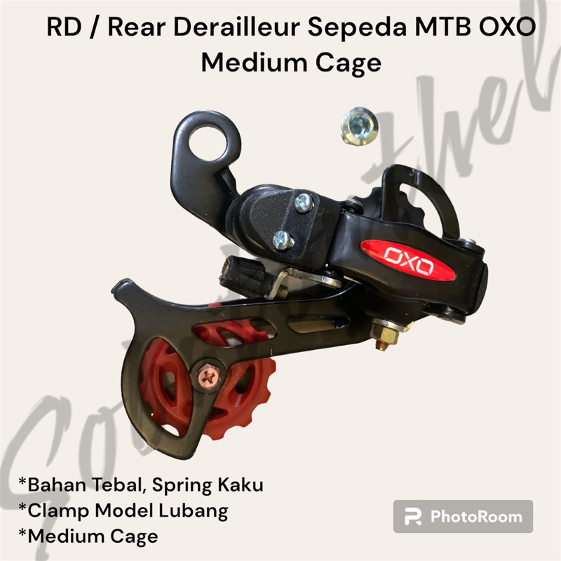 RD Rear Derailleur OXO 7/8 Speed Medium Cage Model Clamp lubang