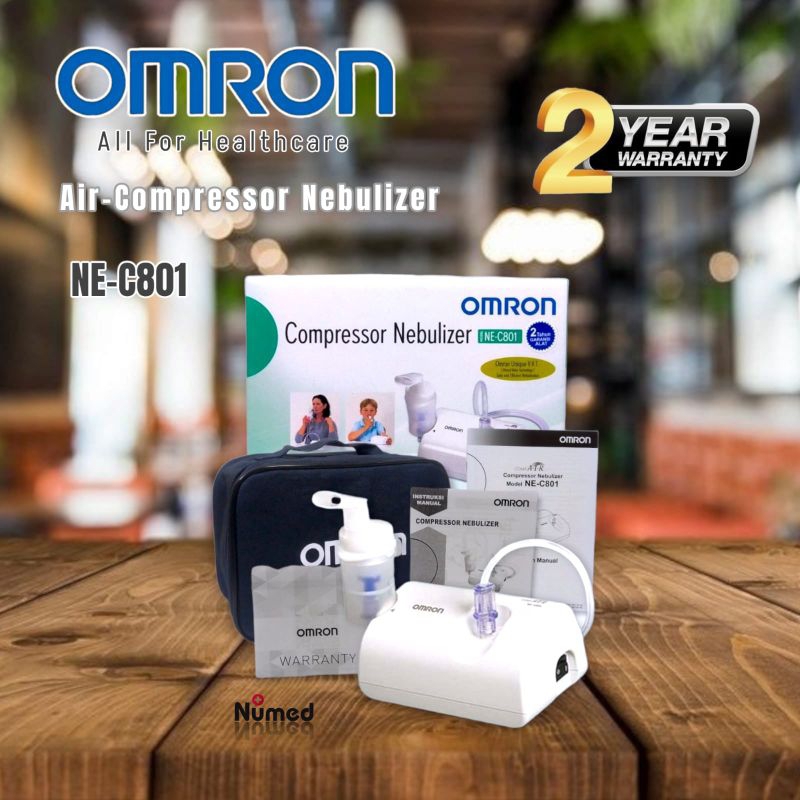 Nebulizer Compressor Original Omron NE C801 / Alat Terapi Uap Pernafasan Omron NEC801