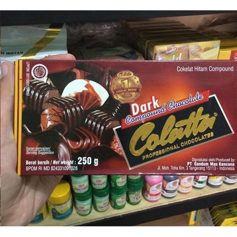 

COKLAT BATANG COLATTA DARK CHOCOLATE COMPOUND 250 GR MURAH BAGUS BISA COD CUS ORDER NOW STOCK TERBATAS