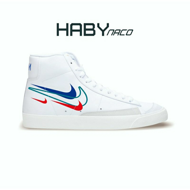 Sepatu Blazer Vintage 77 Mid Double Swoosh Putih Ceklis Kecil Merah Mid 100% BNIB Global Market Sepa