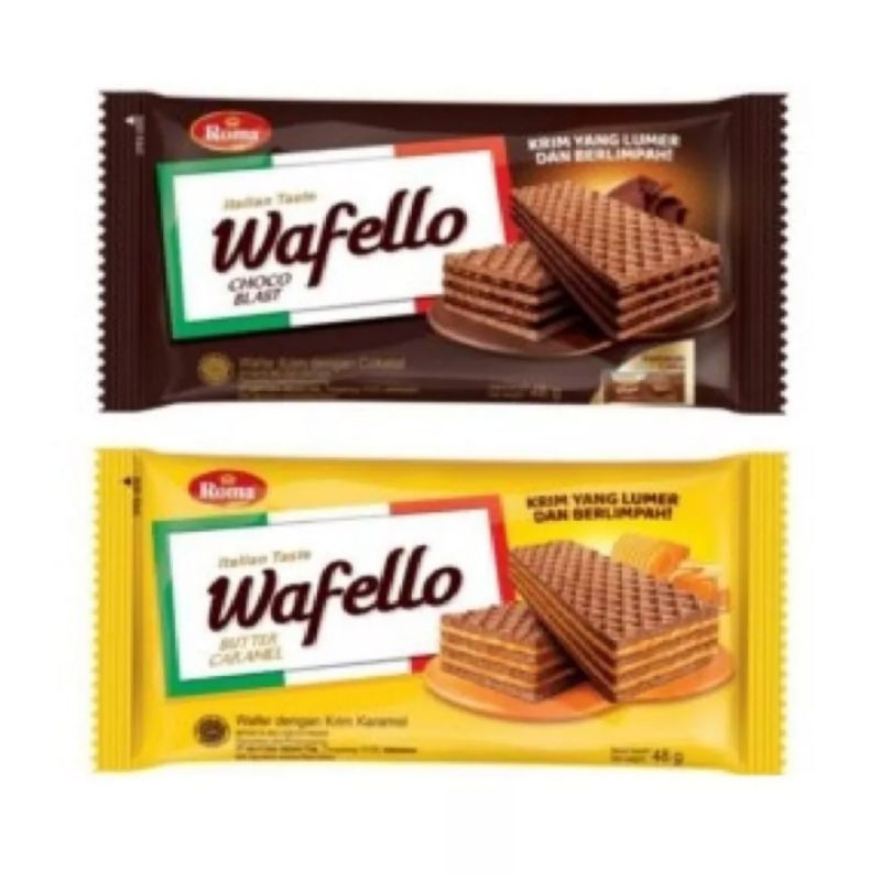 

Wafello Wafer Roma Wafelo Mayora - Netto 37.5 Gr Kemasan 2000