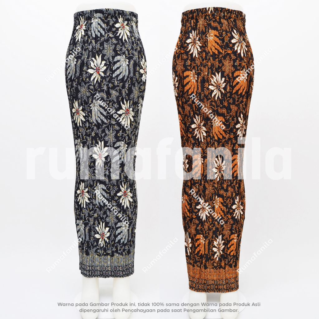 Rok Batik Plisket Premium Bawahan Kebaya Wisuda Modern Prisket Span Wiru Jumbo Pakaian Tradisional P