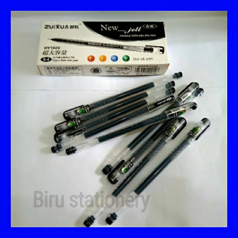 

Bolpen / Pulpen NEW GEL zuixua 0.4 Hitam 12 pcs