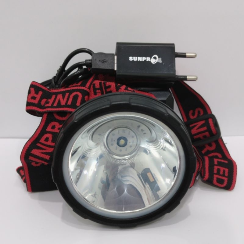 SUNPRO SL-9912 Senter Kepala / Headlamp 10W Rechargeable ORIGINAL