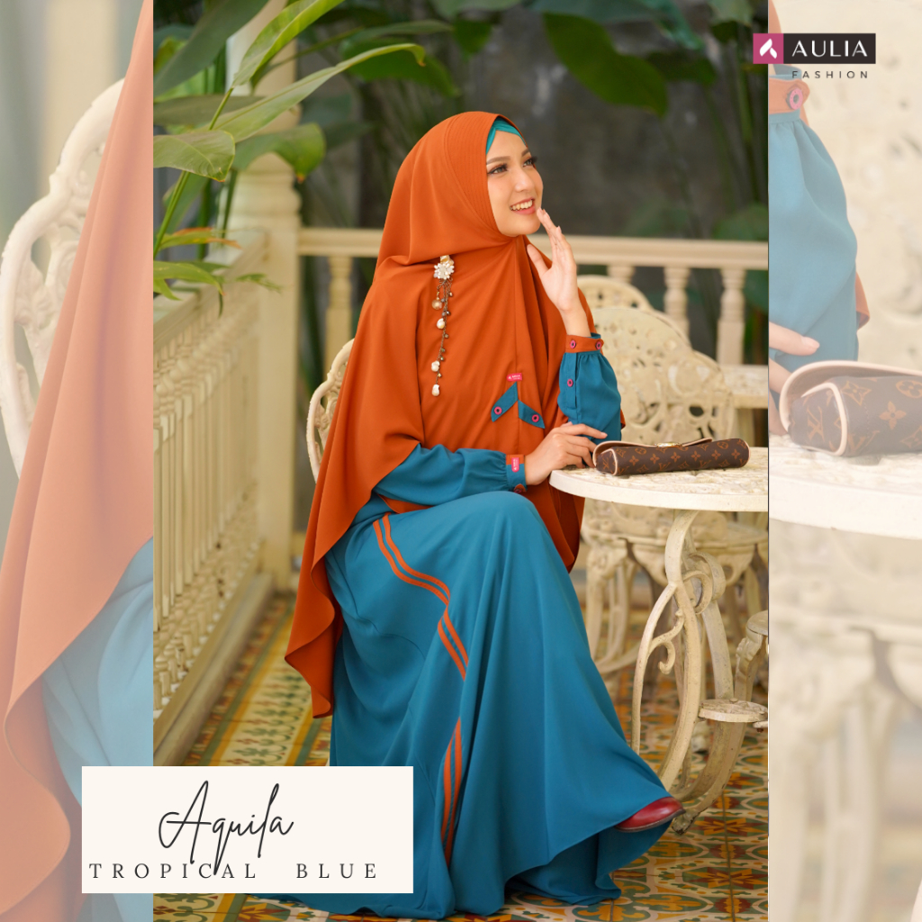 Aulia Fashion Set Gamis Aquila Tropical Blue