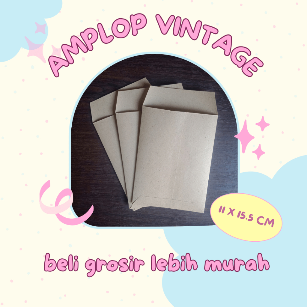 

AKL041 [ISI 10PC] Amplop Packaging Kraft Vintage Potrait | Amplop Klasik Untuk Undangan Coklat Polos