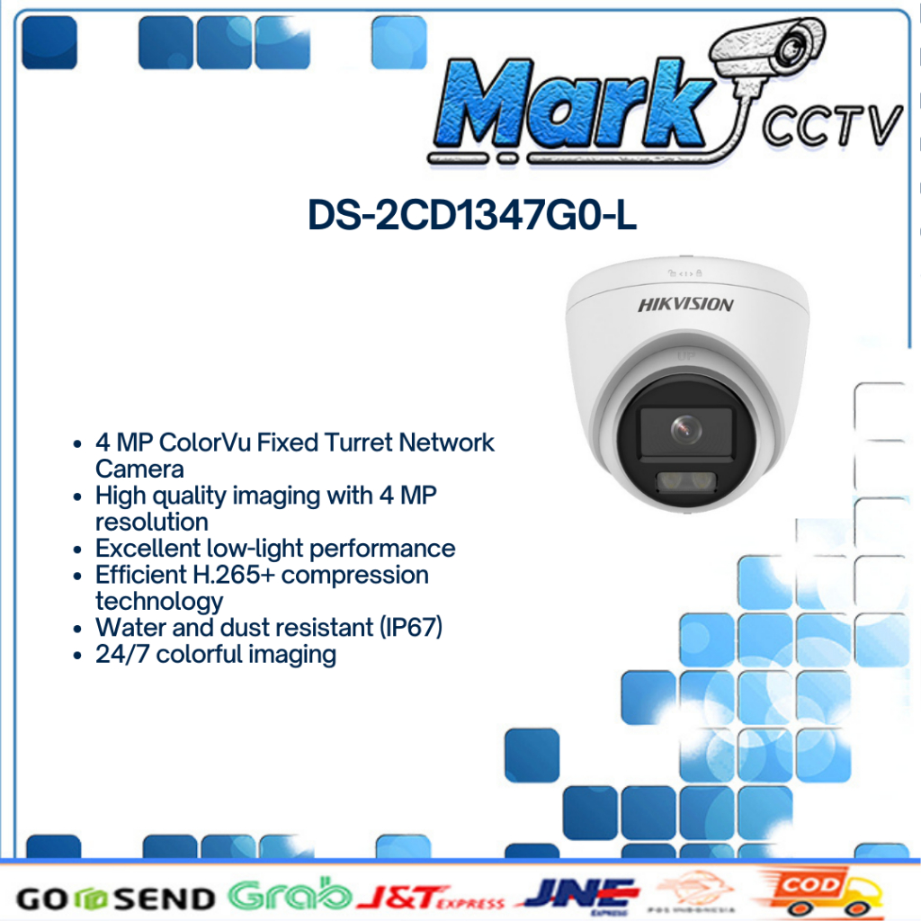 CAMERA CCTV DS-2CD1347G0-L - HIKVISION IP CAMERA 4MP COLORVU