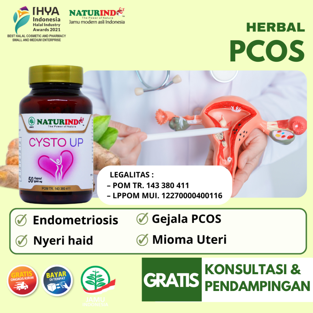Herbal PCOS Polycystic Ovary Syndrome Mengatasi Mioma Uteri Endometriosis Naturindo