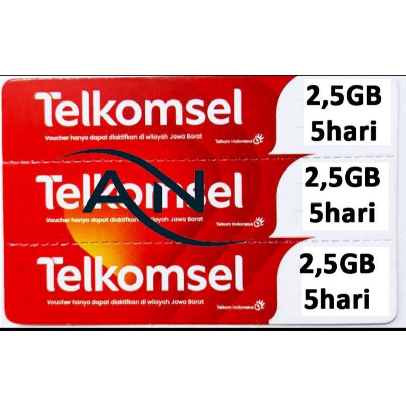 Vocher. telkomsel. 2.5GB.5HARI