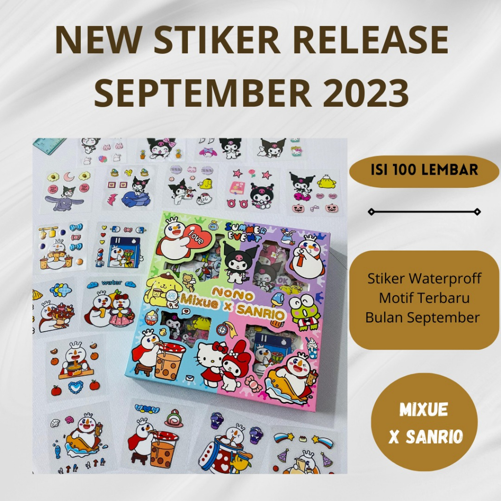 

STICKER - WATERPROOF 2D NONO ISI 100 / STIKER BOTOL / STIKER BUKU / STICKER KARAKTER NONO