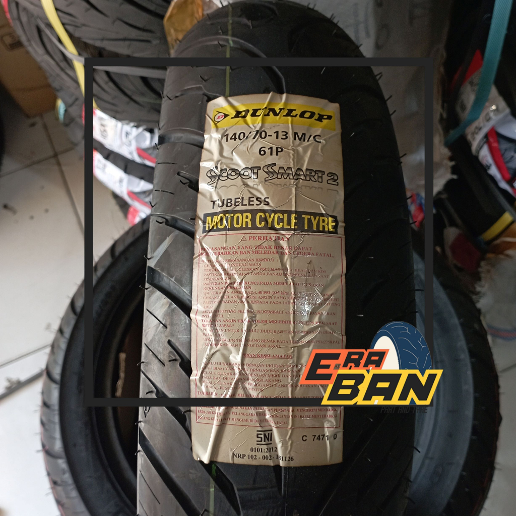 BAN LUAR DUNLOP SCOOTSMART 2 140 70 RING 13 TUBELESS