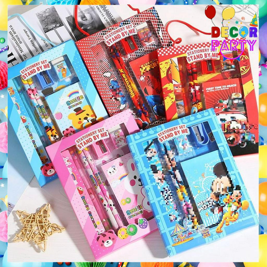 

DP Alat Tulis Set 6IN1 Stationery Set Karakter Lucu Set Perlengkapan Alat Tulis Cute Sekolah Anak-Anak TK