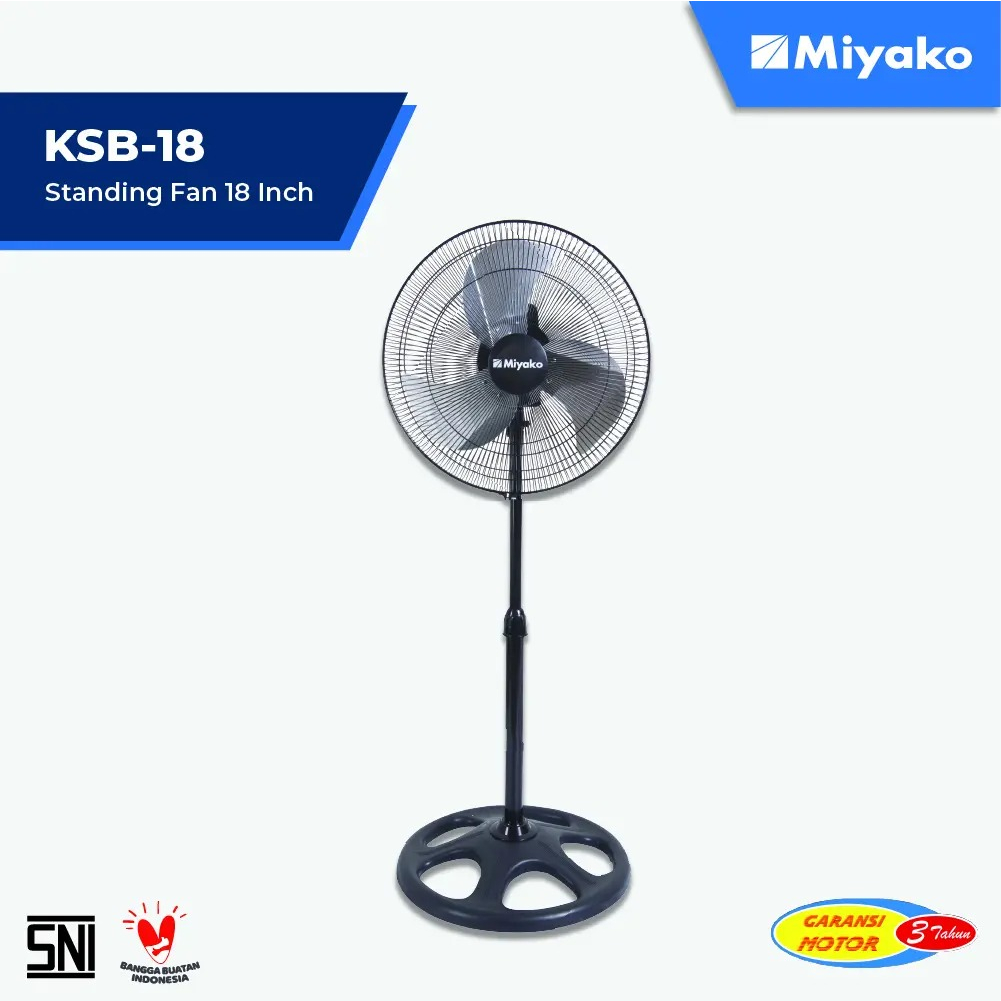 Kipas Angin Miyako KSB18 - Stand Fan 18 Inch - Baling baling alumunium