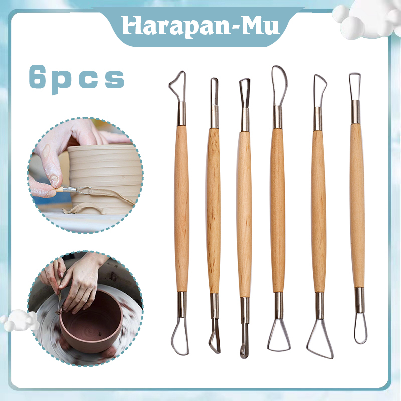 6pcs Alat Ukir Clay Lengkap Clay Tools Set Clay Knife Alat Ukir Cukil Pahat Pisau Ukir Tanah Liat Al
