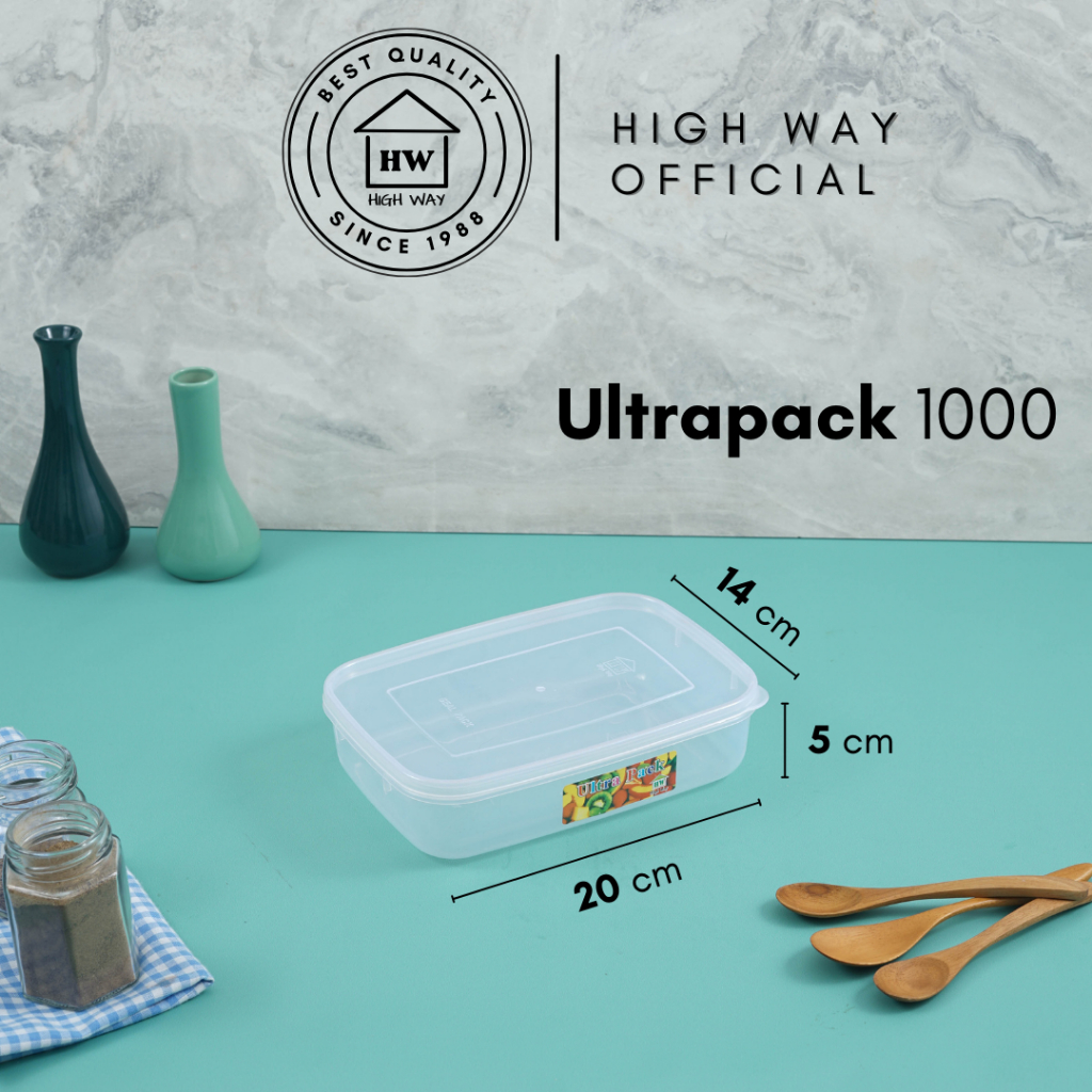 HIGH WAY - Ultrapack 1000ml Sealware Plastik Kecil Set Tanpa Sekat Wadah Tempat Donat Kotak Penyimpa