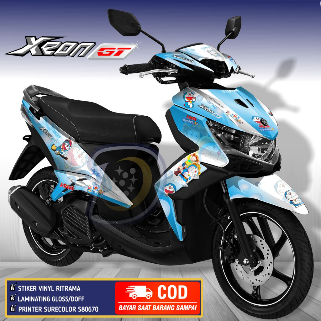 Decal Yamaha Xeon Gt 125 Striping Xeon Gt 125 Stiker Motor Xeon Gt Doraemon