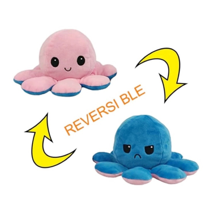 BONEKA GURITA OCTOPUS DOLL BISA BOLAK BALIK / TOYS CUMI EKSPRESI RAINBOW PELANGI VIRAL / COD READY M