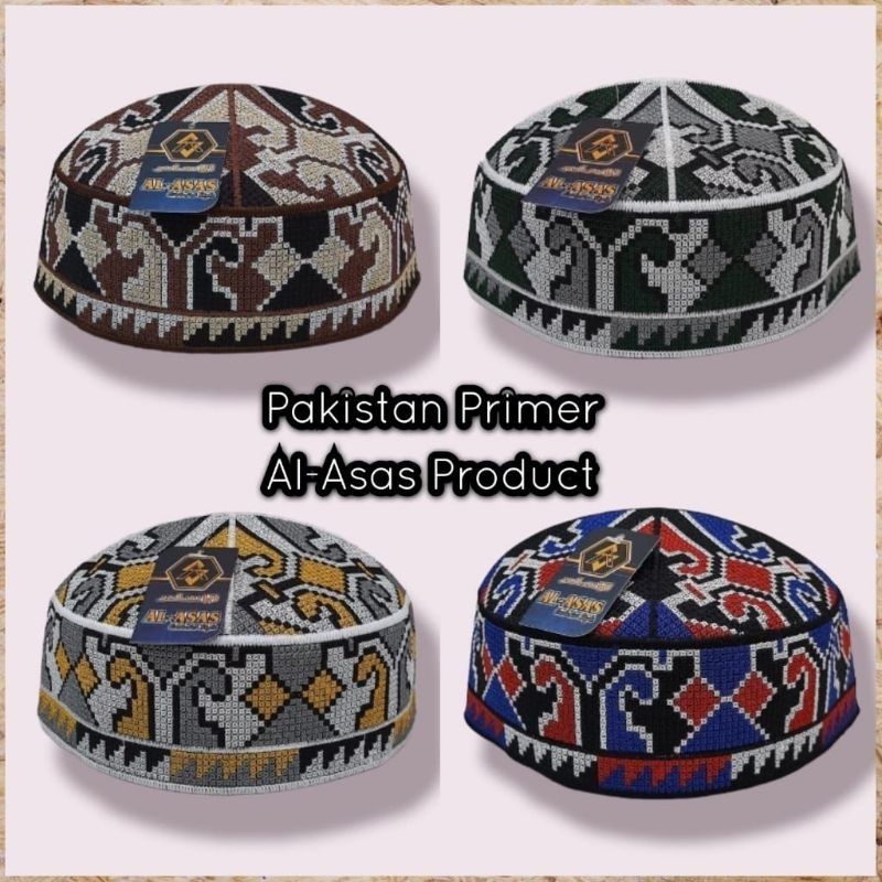(COD) Peci Pakistan Motif Ovais Cap Bordir Kopiah Santri