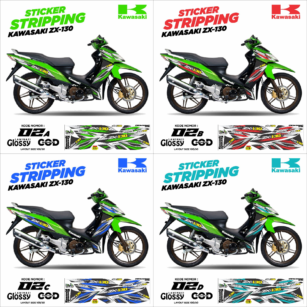 Sticker stiker Striping Kawasaki ZX130 - decal Kawasaki zx130 - Variasi kawasaki zx130 - KAWASAKI KZ