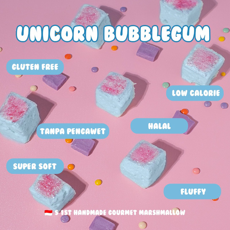 

Unicorn Bubblegum Mallow Magic Marshmallow - 8 Chunky Pieces